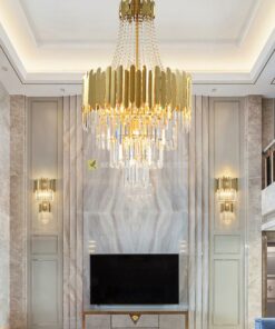 Đèn thả pha lê thông tầng phòng khách, cầu thang VIRGO V24680