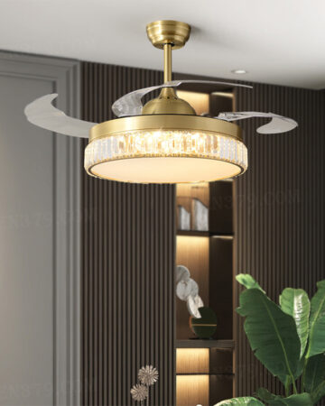 Đèn quạt trần pha lê trang trí 82572