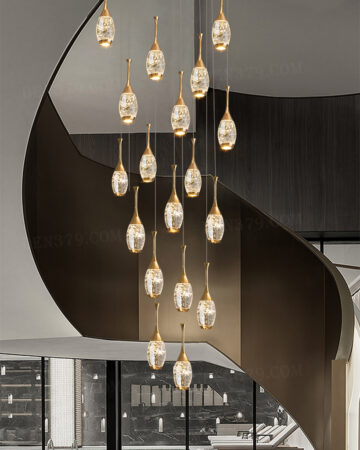 Đèn thả pha lê trang trí thông tầng 18 bóng 83692