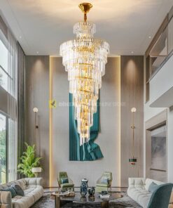 Đèn thả pha lê thông tầng phòng khách, cầu thang VIRGO V24680