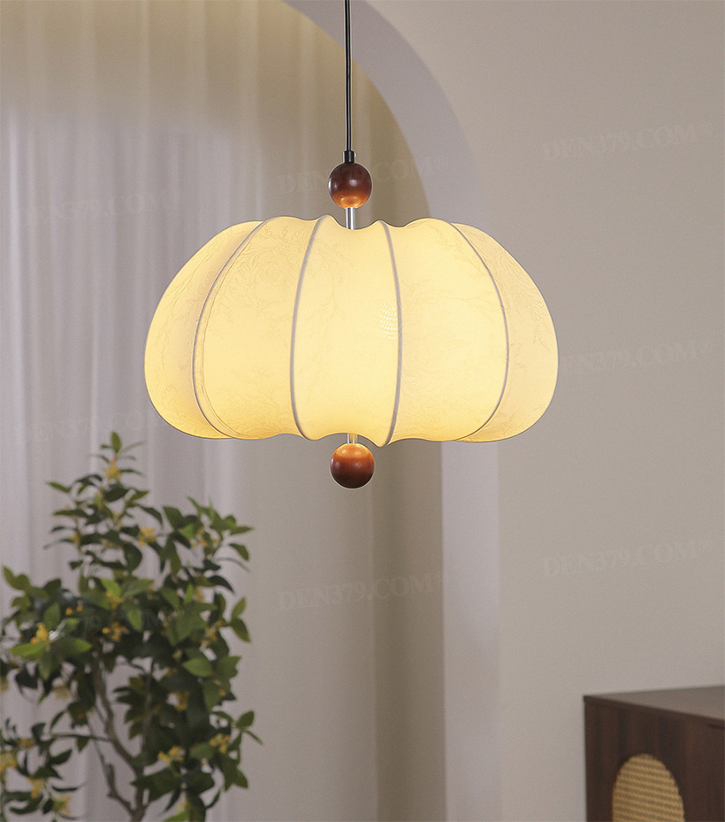 Đèn thả trang trí chụp vải hoa văn phong cách cổ điển 64881