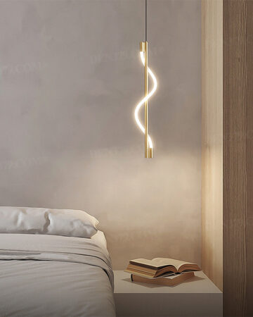 Đèn thả thân đồng dây LED phát sáng phong cách hiện đại 64983