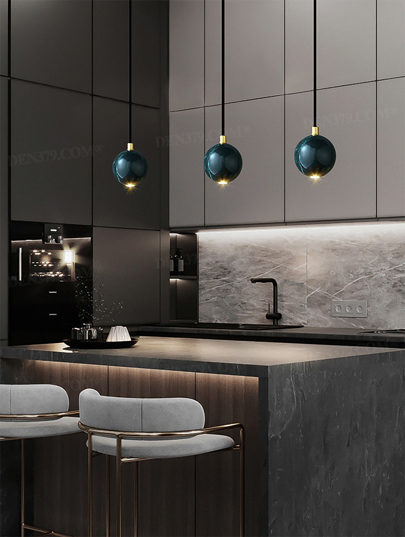 Đèn thả quả cầu cẩm thạch trang trí phòng ngủ, bàn ăn, quầy bar 64948