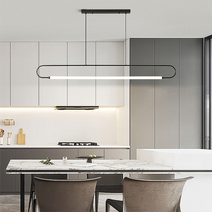 Đèn thả ngang thanh đồng trang trí bàn ăn, phòng khách phong cách tối giản 64964