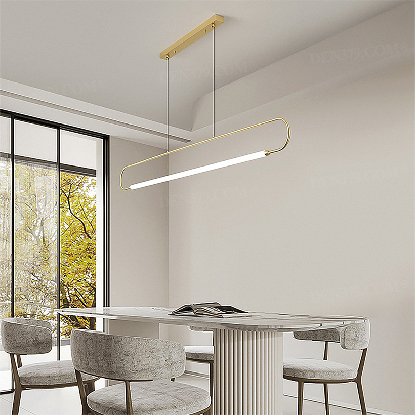 Đèn thả ngang thanh đồng trang trí bàn ăn, phòng khách phong cách tối giản 64964