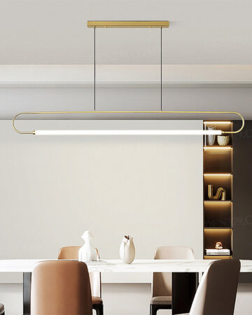 Đèn thả ngang thanh đồng trang trí bàn ăn, phòng khách phong cách tối giản 64964