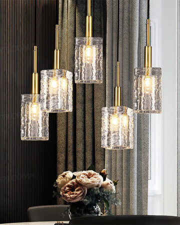 Đèn thả chụp pha lê thân đồng thau cao cấp trang trí đầu giường, bàn ăn, phòng khách 64984