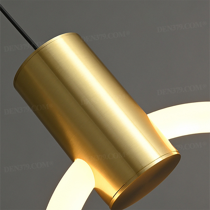 Đèn thả trần bằng đồng chao Acrylic vòng tròn phát sáng hiện đại 64802