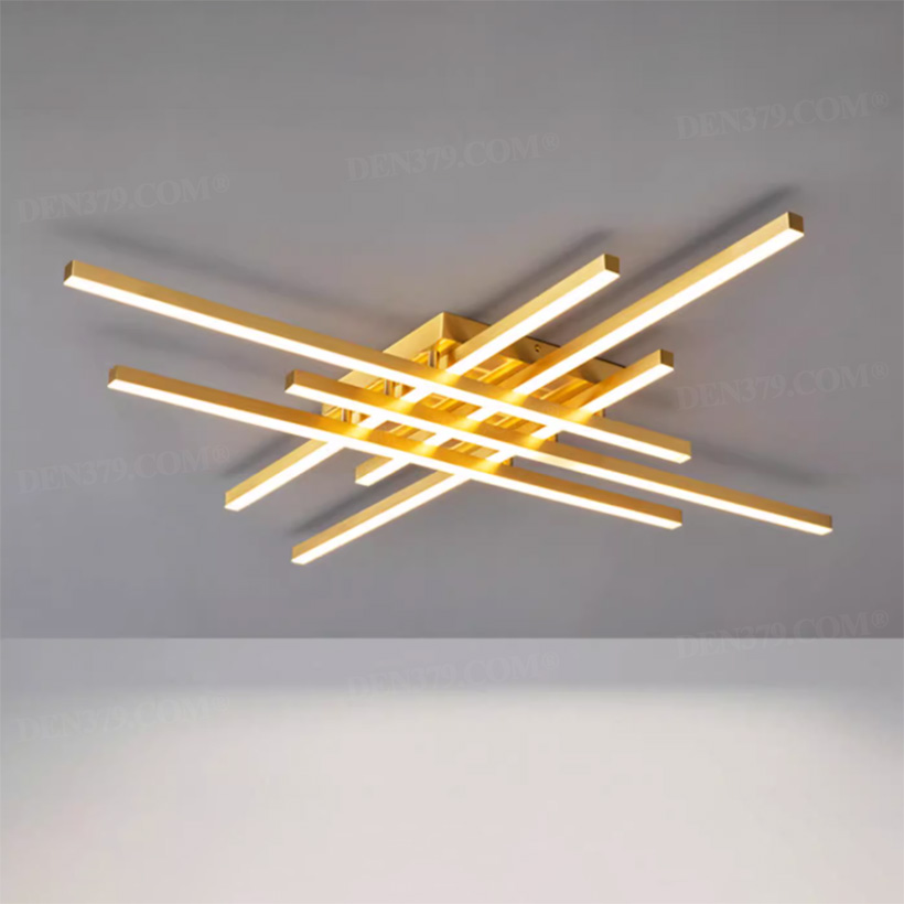 Đèn ốp trần phòng khách phong cách hiện đại khung đồng cao cấp 67164