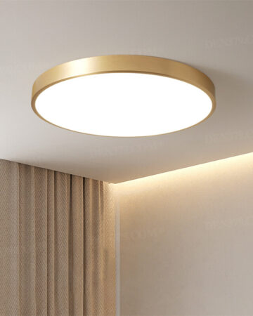 Đèn ốp trần viền đồng phong cách tối giản 67189