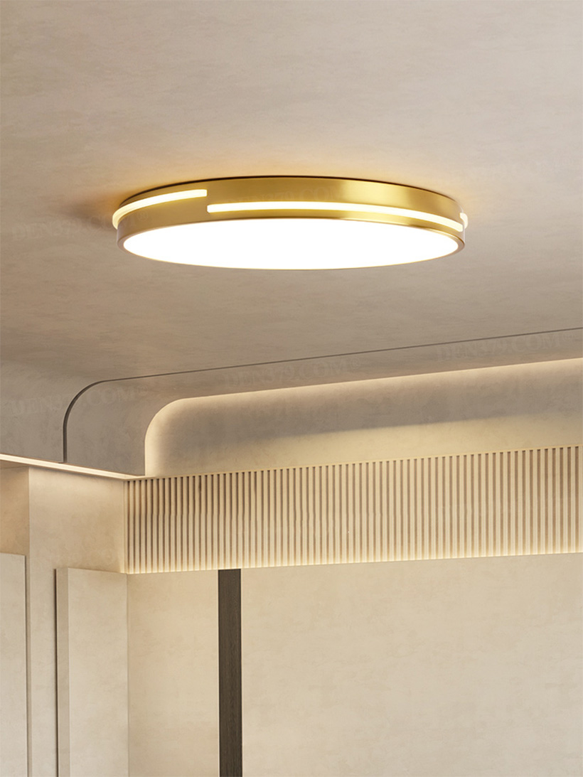 Đèn ốp trần viền đồng cao cấp phong cách hiện đại 67060