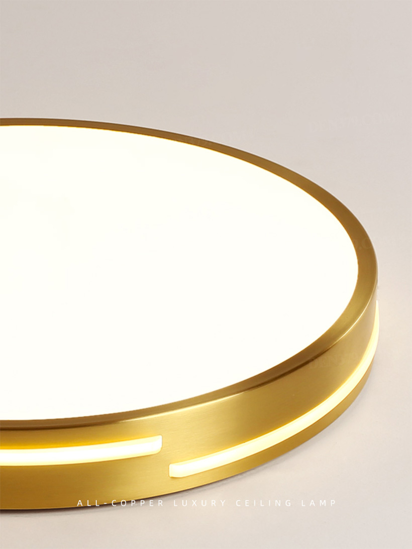 Đèn ốp trần viền đồng cao cấp phong cách hiện đại 67060