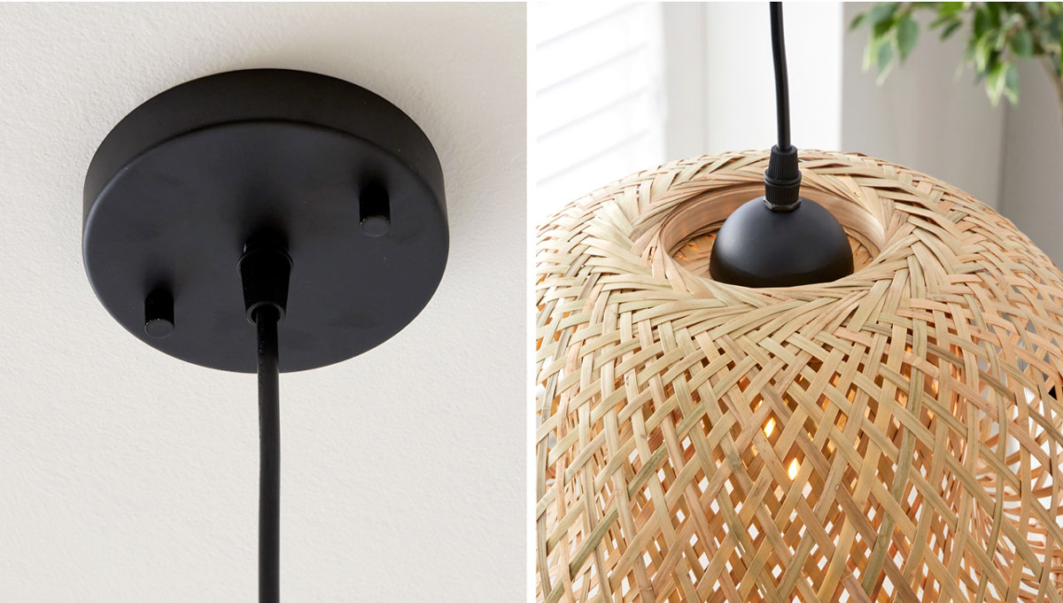 Đèn thả mây tre đan trang trí