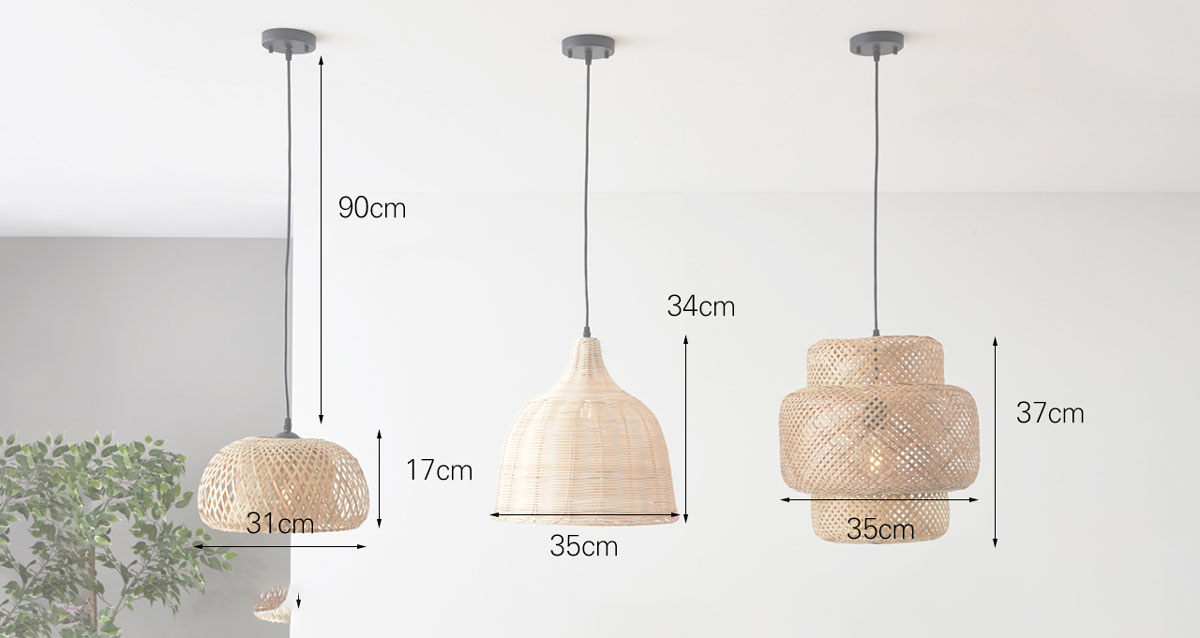 Đèn thả mây tre đan trang trí