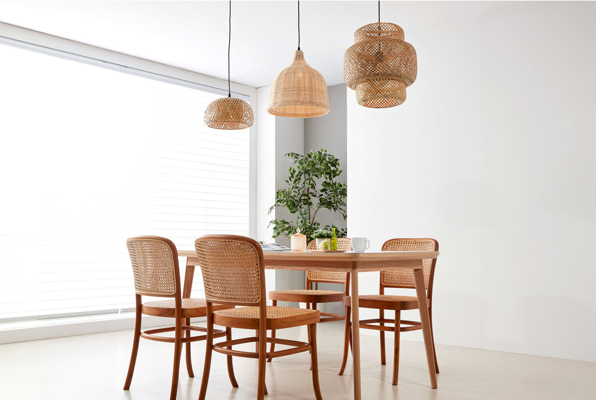 Đèn thả mây tre đan trang trí