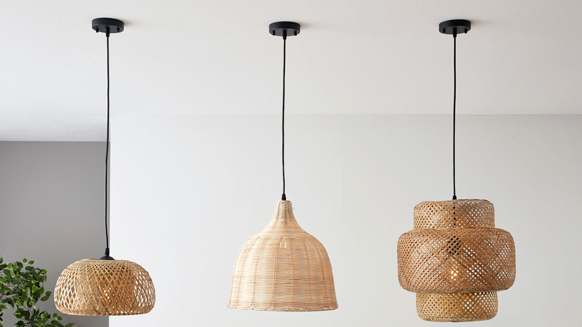 Đèn thả mây tre đan trang trí