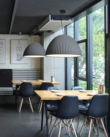 Đèn thả trang trí dạng nón sọc bí ngô phong cách tối giản 65230