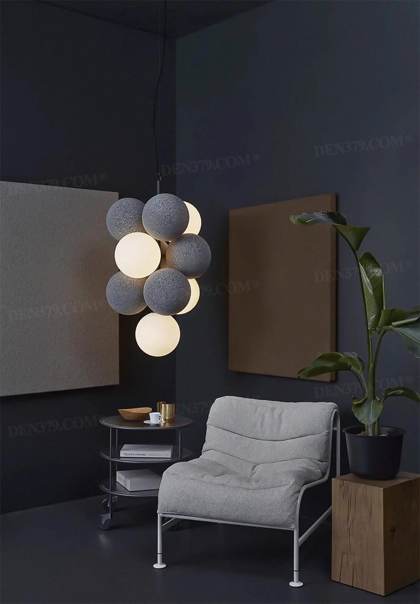 Đèn thả vải nỉ kiểu chùm Holly giáng sinh cách điệu 65061