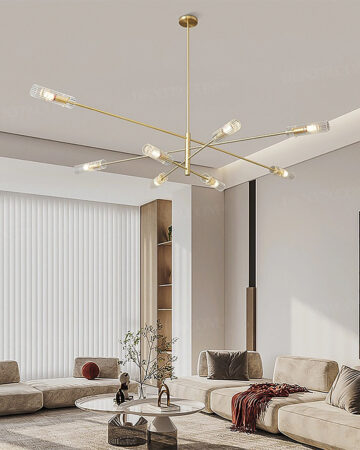 Đèn thả thân đồng phong cách tối giản Minimalist trang trí phòng khách hiện đại 65145