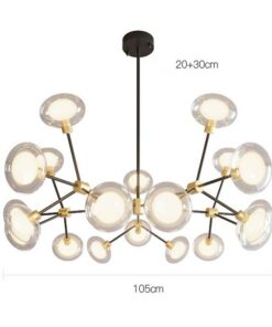 đèn chùm trang trí 18 bóng thủy tinh hiện đại