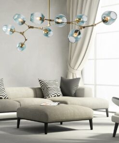 đèn chùm thủy tinh hiện đại trang trí