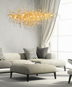 đèn chùm thủy tinh hiện đại trang trí