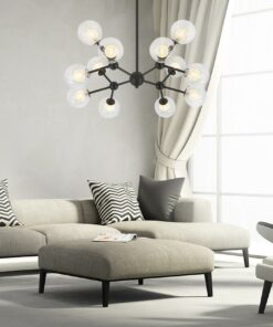 đèn chùm thủy tinh hiện đại trang trí