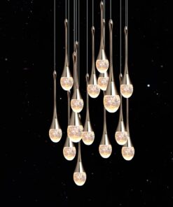 Đèn thả giọt nước thông tầng cầu thang