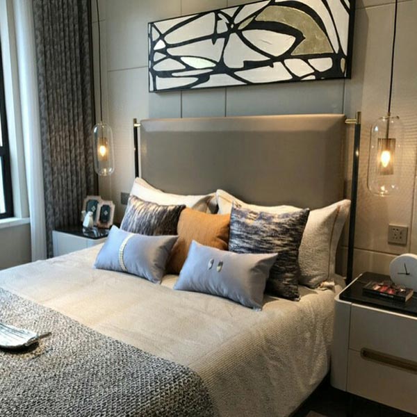 đèn thả trang trí thủy tinh trong suốt lưới sắt hiện đại