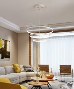 Đèn thả thanh ngang vàng đồng hiện đại trang trí bàn ăn L12274