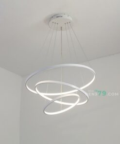 Đèn thả thanh ngang vàng đồng hiện đại trang trí bàn ăn L12274