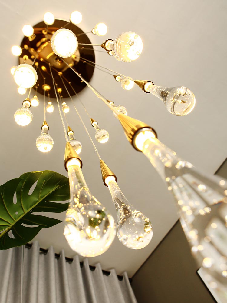 đèn thả thông tầng thủy tinh hình giọt nước