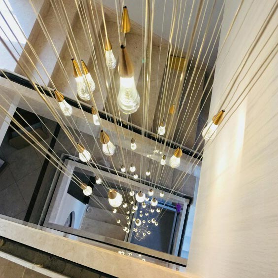 đèn thả thông tầng thủy tinh hình giọt nước