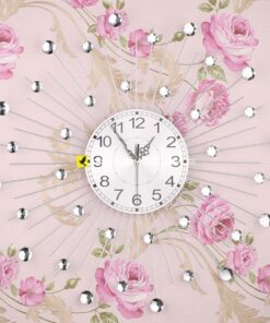 Đồng hồ trang trí gắn tường màu bạc hạt pha lê VIRGO VO-1903S