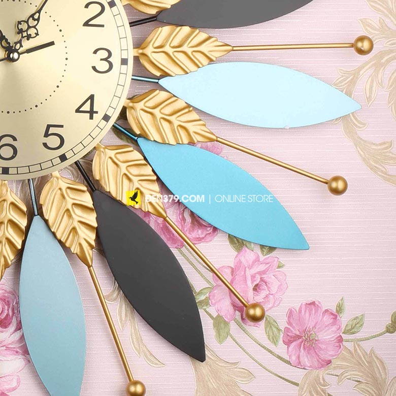 VIRGO VO-2003 | Đồng hồ trang trí gắn tường Lá cách điệu