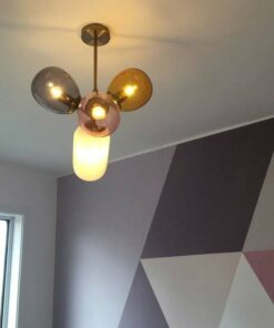 Đèn chùm trang trí nhỏ gọn Chao thủy tinh nhiều màu L12283