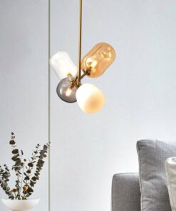 Đèn chùm trang trí nhỏ gọn Chao thủy tinh nhiều màu L12283