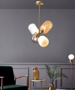 Đèn chùm trang trí nhỏ gọn Chao thủy tinh nhiều màu L12283