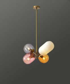 Đèn chùm trang trí nhỏ gọn Chao thủy tinh nhiều màu L12283