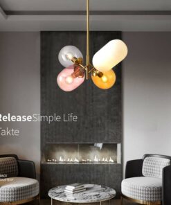 Đèn chùm trang trí nhỏ gọn Chao thủy tinh nhiều màu L12283