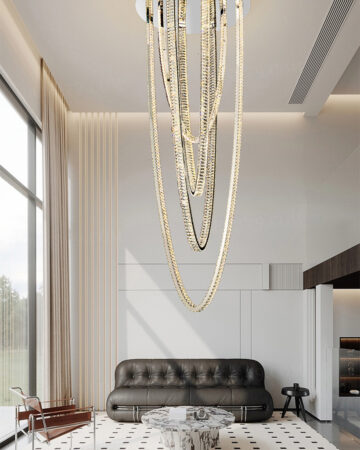 Đèn chùm pha lê thông tầng cao cấp 86542