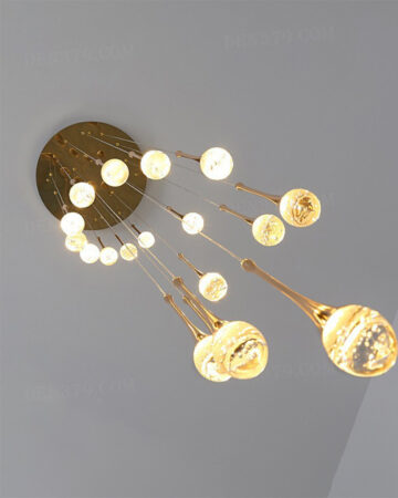 Đèn thả pha lê trang trí thông tầng 18 bóng 86587