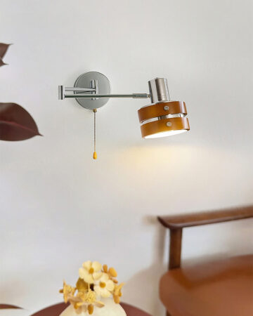 Đèn tường gỗ ống rọi đọc sách phong cách Bauhaus hiện đại 65393