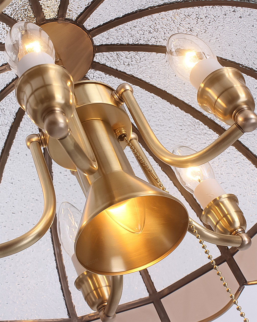 Đèn thả trang trí đồng & thủy tinh cổ điển TD04