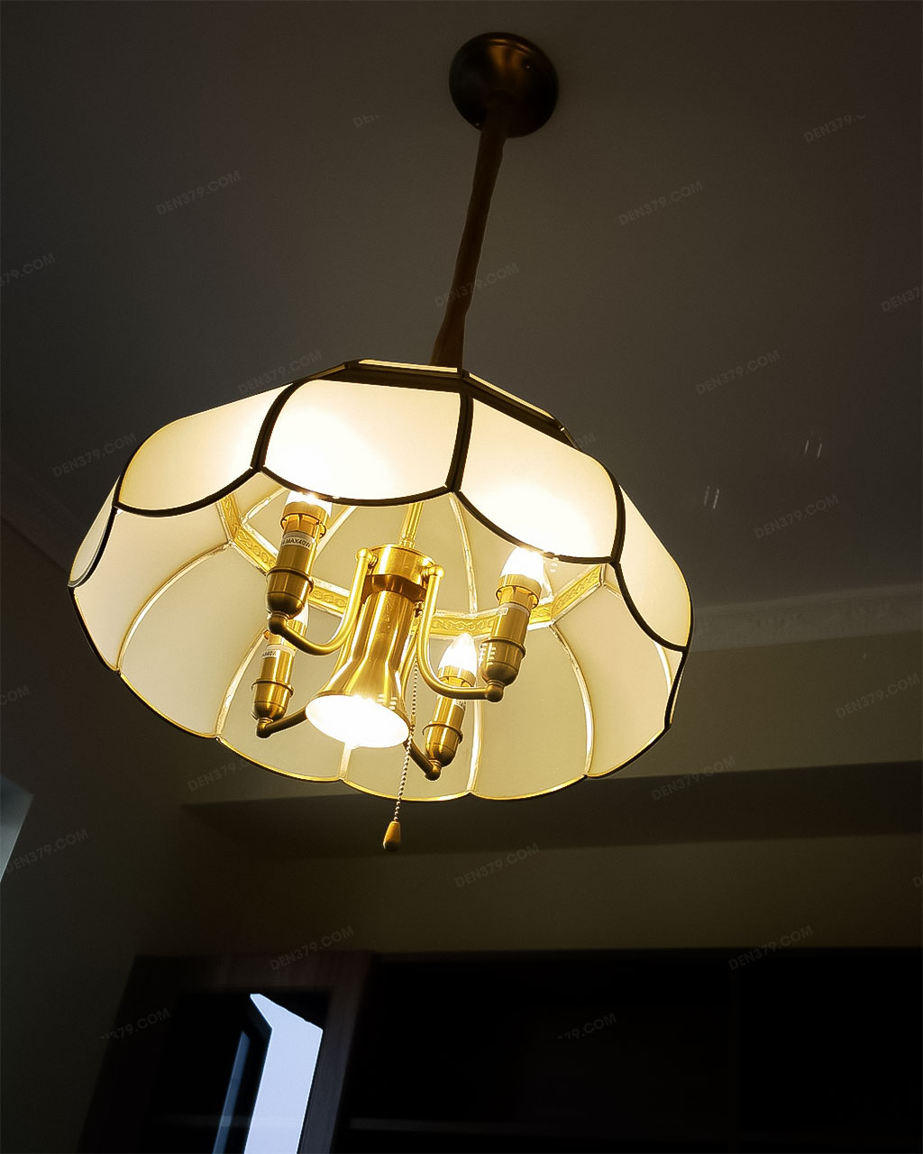 Đèn thả trang trí đồng & thủy tinh cổ điển TD04