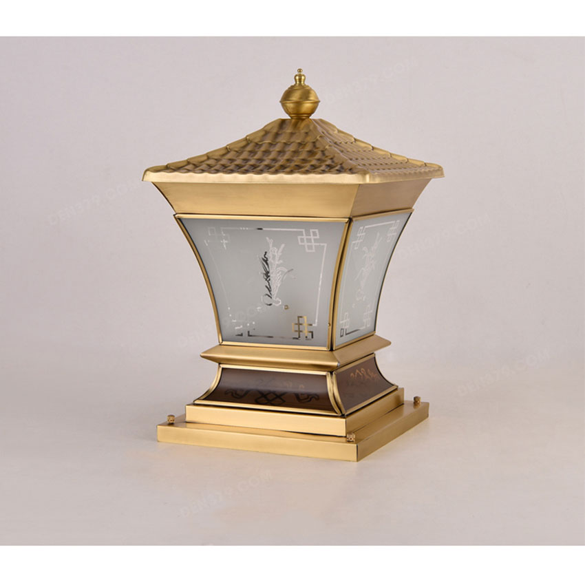 Đèn trụ cổng đồng cao cấp trang trí ngoài trời 41159