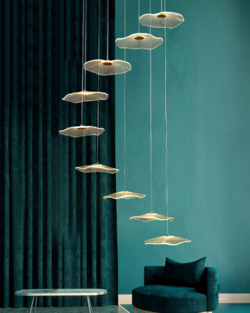 Đèn thả thông tầng lá sen acrylic phát sáng 41243