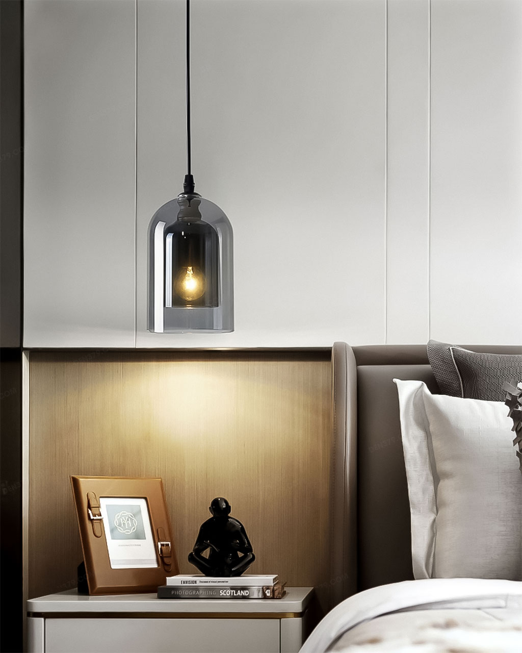 Đèn thả trang trí thủy tinh khói hiện đại T3020