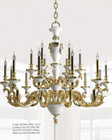 đèn chùm đồng bống nến cao cấp 18 tay