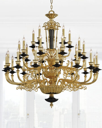 đèn chùm đồng bóng nến cao cấp 31 tay